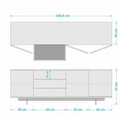 Eva Padberg Collection Sideboard Payara - Echtholzfurnier - Walnuss / Anthrazit 38 Eva Padberg Collection Sideboard Payara - Echtholzfurnier - Walnuss / Anthrazit -Büromöbel Verkaufsgeschäft 1000007105 201015 10382700001 SKETCH DETAILS P000000001000007105 sketch