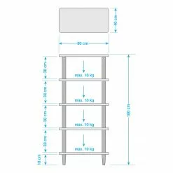 Mørteens Regal Opalanka - Eiche teilmassiv - Weiß / Eiche -Büromöbel Verkaufsgeschäft 1000008520 100 GALLERYIMAGES P000000001000008520