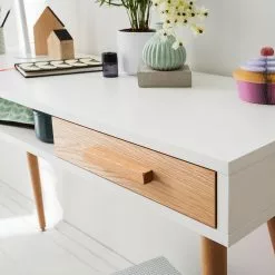 Mørteens Schreibtisch Lewin - Eiche teilmassiv - Weiß / Eiche -Büromöbel Verkaufsgeschäft 1000008545 190618 10011500006 GALLERYIMAGES P000000001000008545