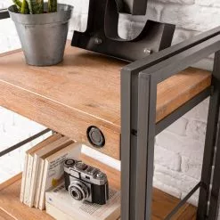 Ars manufacti Regal Manchester IV - Akazie massiv / Metall - Akazie / Anthrazit -Büromöbel Verkaufsgeschäft 1000008842 200430 15154600008 DETAILS P000000001000008842