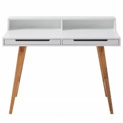 Mørteens Schreibtisch Birkum - Trompetenbaum teilmassiv - Weiß / Trompetenbaum -Büromöbel Verkaufsgeschäft 1000027351 200702 09552400004 DETAILS P000000001000027351