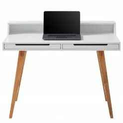 Mørteens Schreibtisch Birkum - Trompetenbaum teilmassiv - Weiß / Trompetenbaum -Büromöbel Verkaufsgeschäft 1000027351 200702 09552500005 DETAILS P000000001000027351