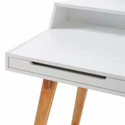 Mørteens Schreibtisch Birkum - Trompetenbaum teilmassiv - Weiß / Trompetenbaum -Büromöbel Verkaufsgeschäft 1000027351 200702 09553000009 DETAILS P000000001000027351