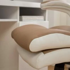 Home24office Chefsessel Loipo II - Kunstleder - Macchiato / Weiß -Büromöbel Verkaufsgeschäft 1000035445 201012 11053600007 DETAILS P000000001000035445