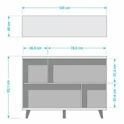 Germania Regal Neston I - Matt Weiß / Eiche Sanremo Dekor -Büromöbel Verkaufsgeschäft 1000039567 180612 14224002 GALLERYIMAGES P000000001000039567