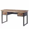 Ars manufacti Schreibtisch Hunter - Massivholz Mango / Metall - Mango / Blaugrau
