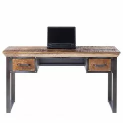 Ars manufacti Schreibtisch Hunter - Massivholz Mango / Metall - Mango / Blaugrau -Büromöbel Verkaufsgeschäft 1000050847 200616 12205300003 DETAILS P000000001000050847