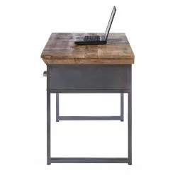 Ars manufacti Schreibtisch Hunter - Massivholz Mango / Metall - Mango / Blaugrau -Büromöbel Verkaufsgeschäft 1000050847 200616 12205400004 DETAILS P000000001000050847