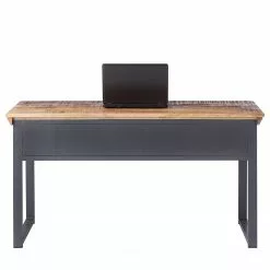 Ars manufacti Schreibtisch Hunter - Massivholz Mango / Metall - Mango / Blaugrau -Büromöbel Verkaufsgeschäft 1000050847 200616 12205400005 DETAILS P000000001000050847