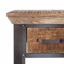 Ars manufacti Schreibtisch Hunter - Massivholz Mango / Metall - Mango / Blaugrau -Büromöbel Verkaufsgeschäft 1000050847 200616 12205700008 DETAILS P000000001000050847