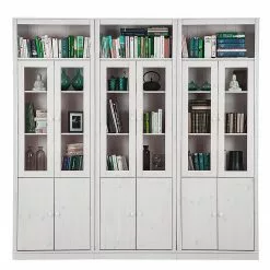 Maison Belfort Bücherwand Lillehammer III - Kiefer massiv - Kiefer Weiß