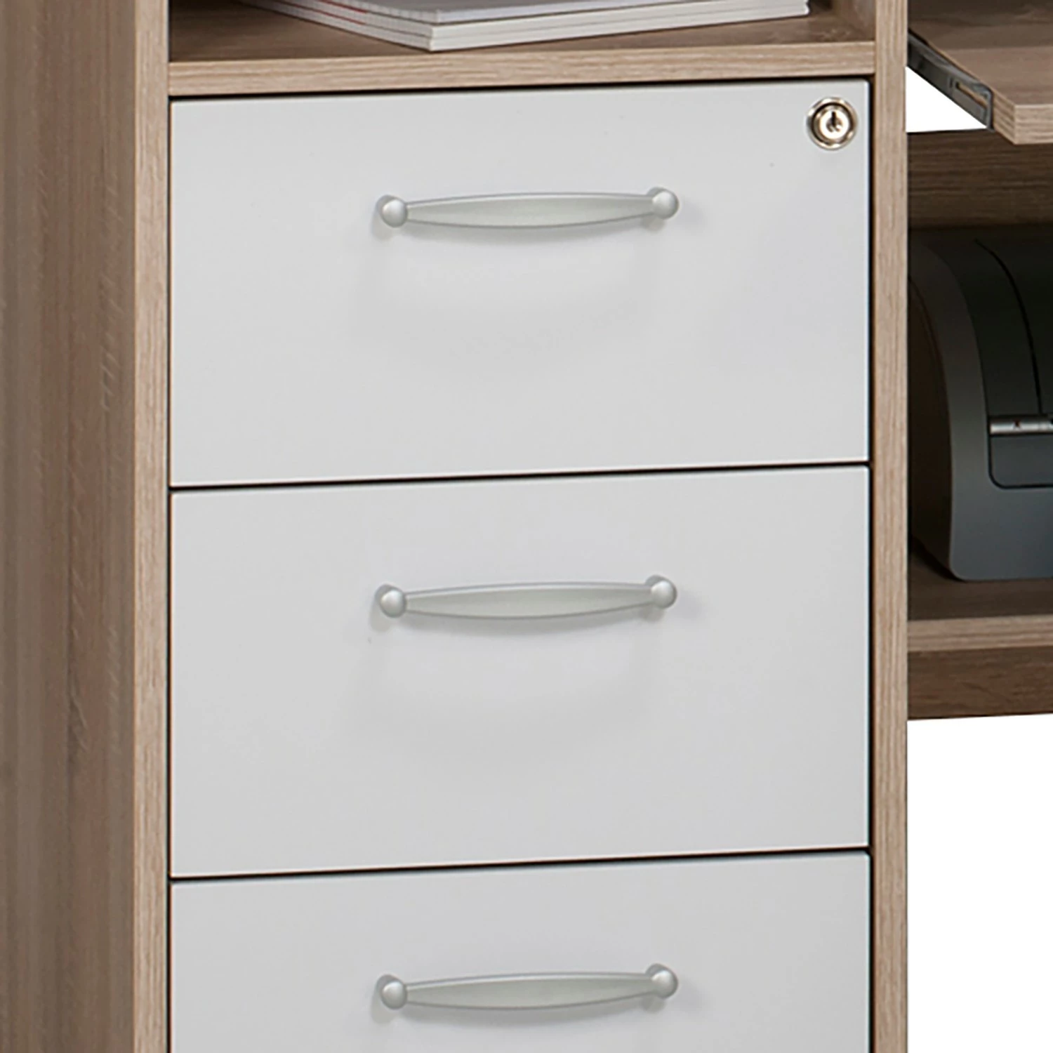 Maja Möbel Computertisch Loel - Eiche Sonoma Dekor / Alpinweiß 5 Maja Möbel Computertisch Loel - Eiche Sonoma Dekor / Alpinweiß – Bild 3