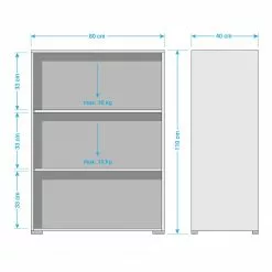 Aktenschrank Merit I - Eiche Sonoma Dekor / Hochglanz Weiß -Büromöbel Verkaufsgeschäft 1000057544 180706 08174701 GALLERYIMAGES P000000001000057544