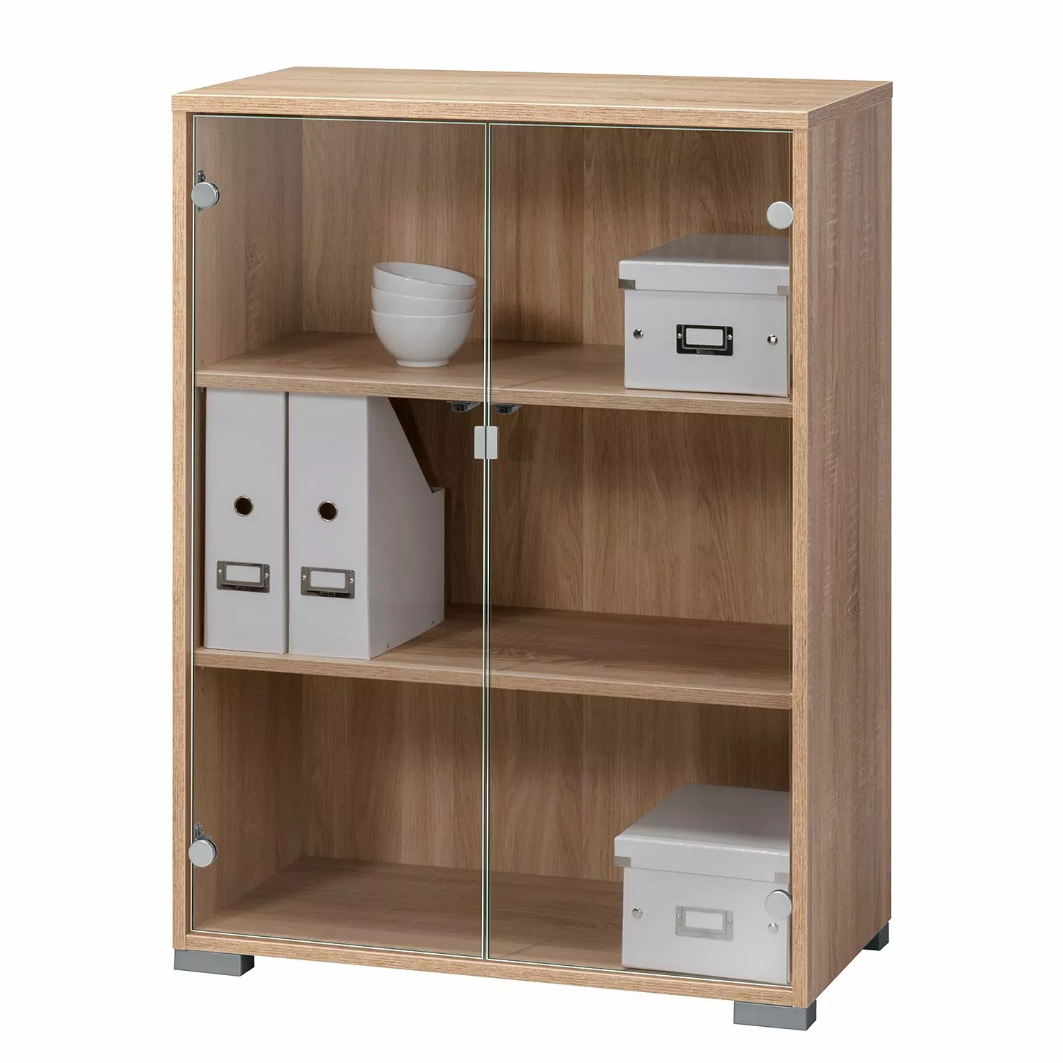 Aktenschrank Merit II - Eiche Sonoma Dekor / Klarglas 4 Aktenschrank Merit II - Eiche Sonoma Dekor / Klarglas – Bild 2