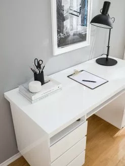 Fredriks Schreibtisch Paddington - Hochglanz Weiß -Büromöbel Verkaufsgeschäft 1000063605 201012 11153700017 DETAILS P000000001000063605