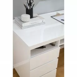 Fredriks Schreibtisch Paddington - Hochglanz Weiß -Büromöbel Verkaufsgeschäft 1000063605 201012 11154000018 DETAILS P000000001000063605