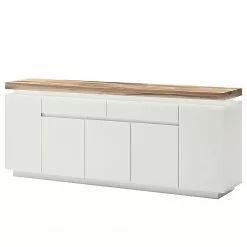 Fredriks Sideboard Roble III - Inkl. Beleuchtung - Eiche / Matt Weiß