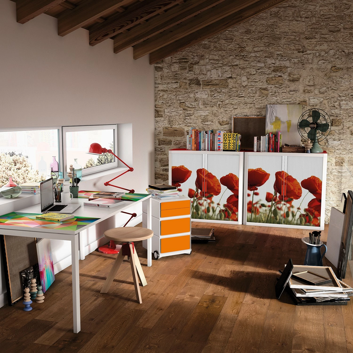 EasyOffice by Paperflow Rollladenschrank easyOffice Nature - Rot 4 EasyOffice by Paperflow Rollladenschrank easyOffice Nature - Rot – Bild 2