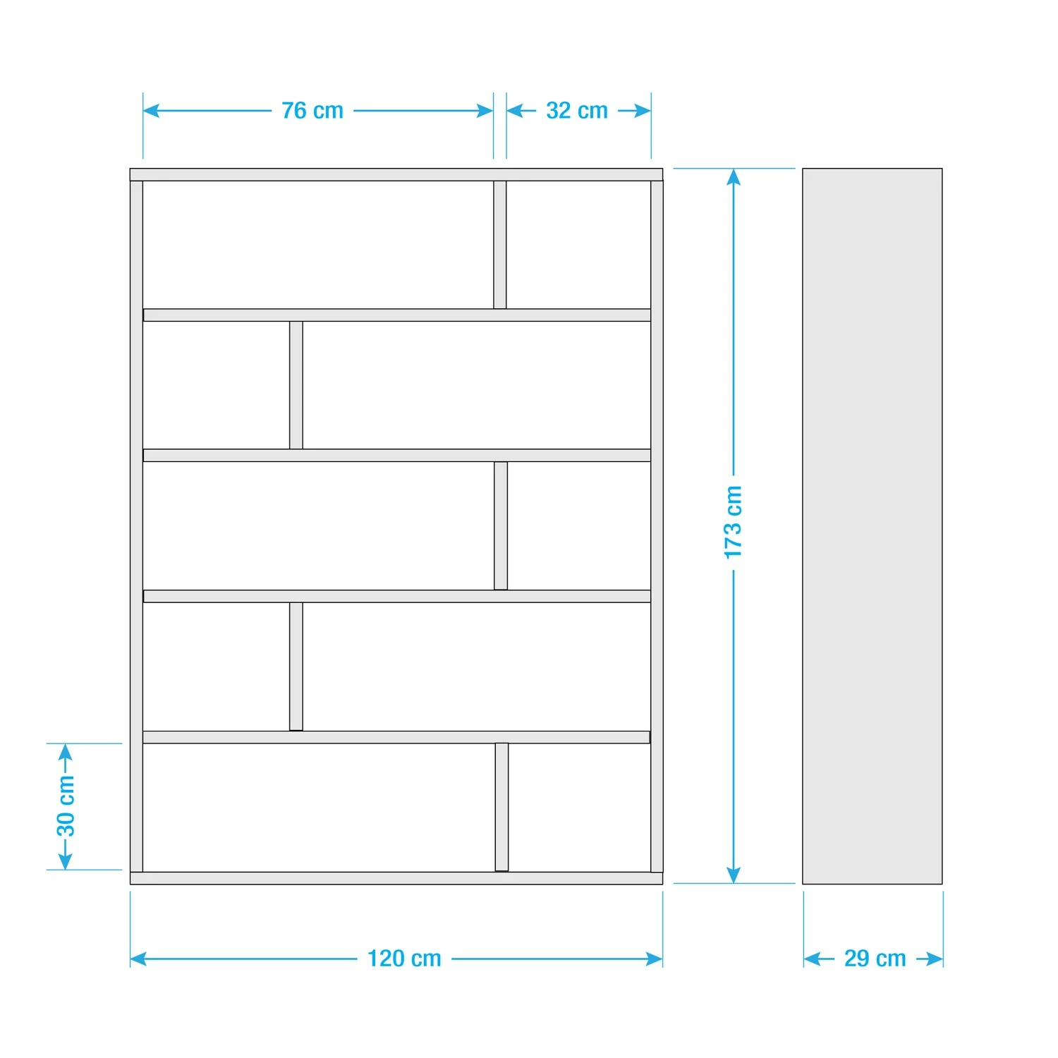 Temahome Regal Dublin - Weiß - Höhe: 173 cm 12 Temahome Regal Dublin - Weiß - Höhe: 173 cm – Bild 10