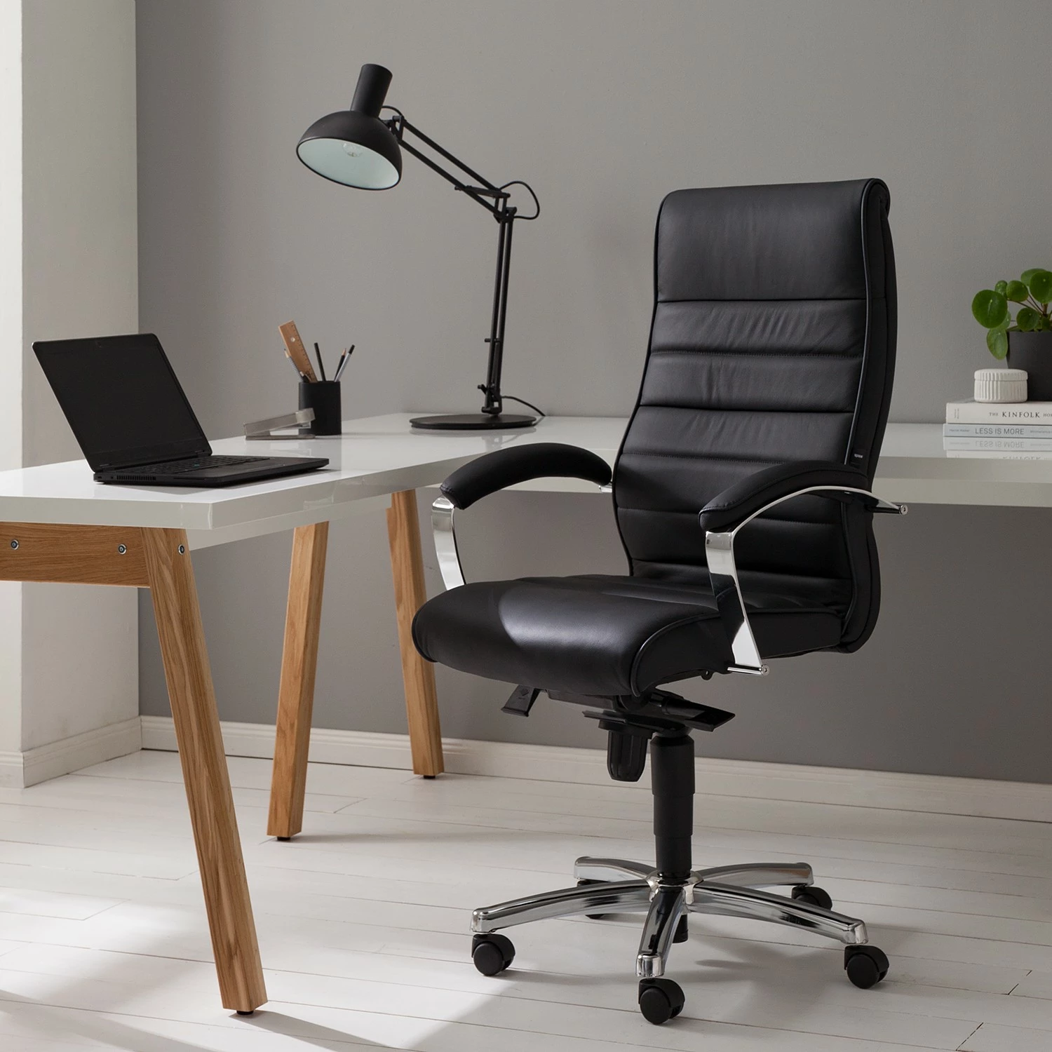 Topstar Chefsessel TD Luxe - Echtleder / Metall - Schwarz / Chrom 6 Topstar Chefsessel TD Luxe - Echtleder / Metall - Schwarz / Chrom – Bild 4