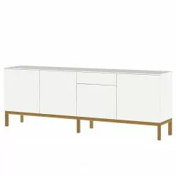 Tenzo Sideboard Patch III - Eiche teilmassiv - Weiß