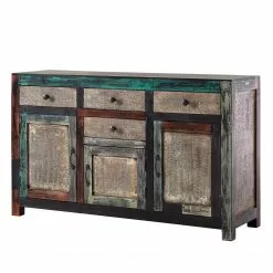 Wolf-Möbel Sideboard Goa II - Akazie / Mango teilmassiv - Mehrfarbig