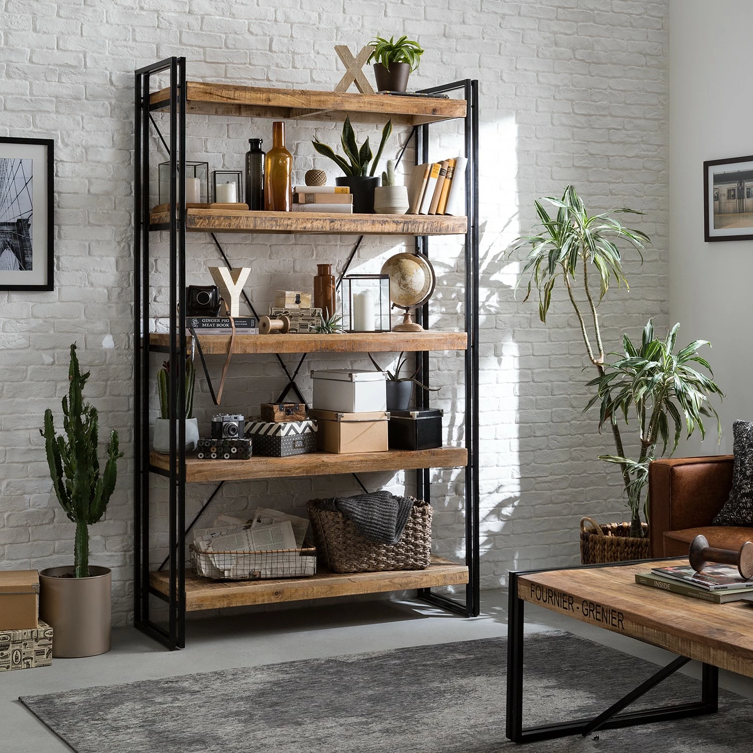 Wolf-Möbel Regal Iron I - Mango massiv / Eisen 4 Wolf-Möbel Regal Iron I - Mango massiv / Eisen – Bild 2