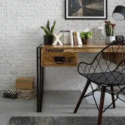 Wolf-Möbel Schreibtisch Iron - Mango massiv / Eisen - Mango / Schwarz -Büromöbel Verkaufsgeschäft 1000104116 191024 17544500022 MOOD DETAILS P000000001000104116 mood