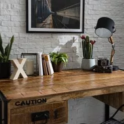 Wolf-Möbel Schreibtisch Iron - Mango massiv / Eisen - Mango / Schwarz -Büromöbel Verkaufsgeschäft 1000104116 191024 17544500023 MOOD DETAILS P000000001000104116 mood