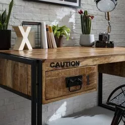 Wolf-Möbel Schreibtisch Iron - Mango massiv / Eisen - Mango / Schwarz -Büromöbel Verkaufsgeschäft 1000104116 191024 17544500024 MOOD DETAILS P000000001000104116 mood