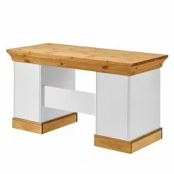 Maison Belfort Schreibtisch Bergen - Kiefer Weiß / Kiefer Laugenfarbig -Büromöbel Verkaufsgeschäft 1000104258 211122 08320300171 DETAILS P000000001000104258