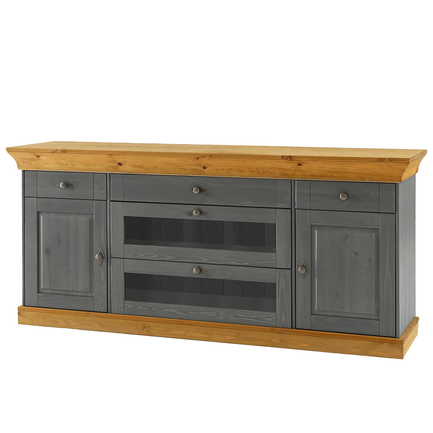 Maison Belfort Sideboard Bergen - Kiefer massiv - Kiefer Grau / Kiefer Laugenfarbig 3 Maison Belfort Sideboard Bergen - Kiefer massiv - Kiefer Grau / Kiefer Laugenfarbig