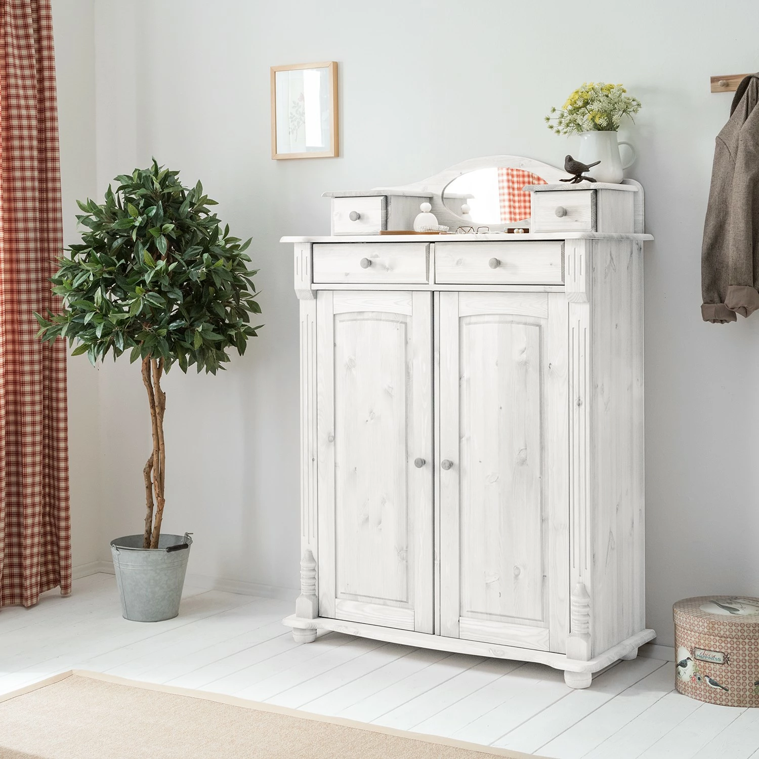 Maison Belfort Vertiko Narva - Kiefer Weiß 4 Maison Belfort Vertiko Narva - Kiefer Weiß – Bild 2