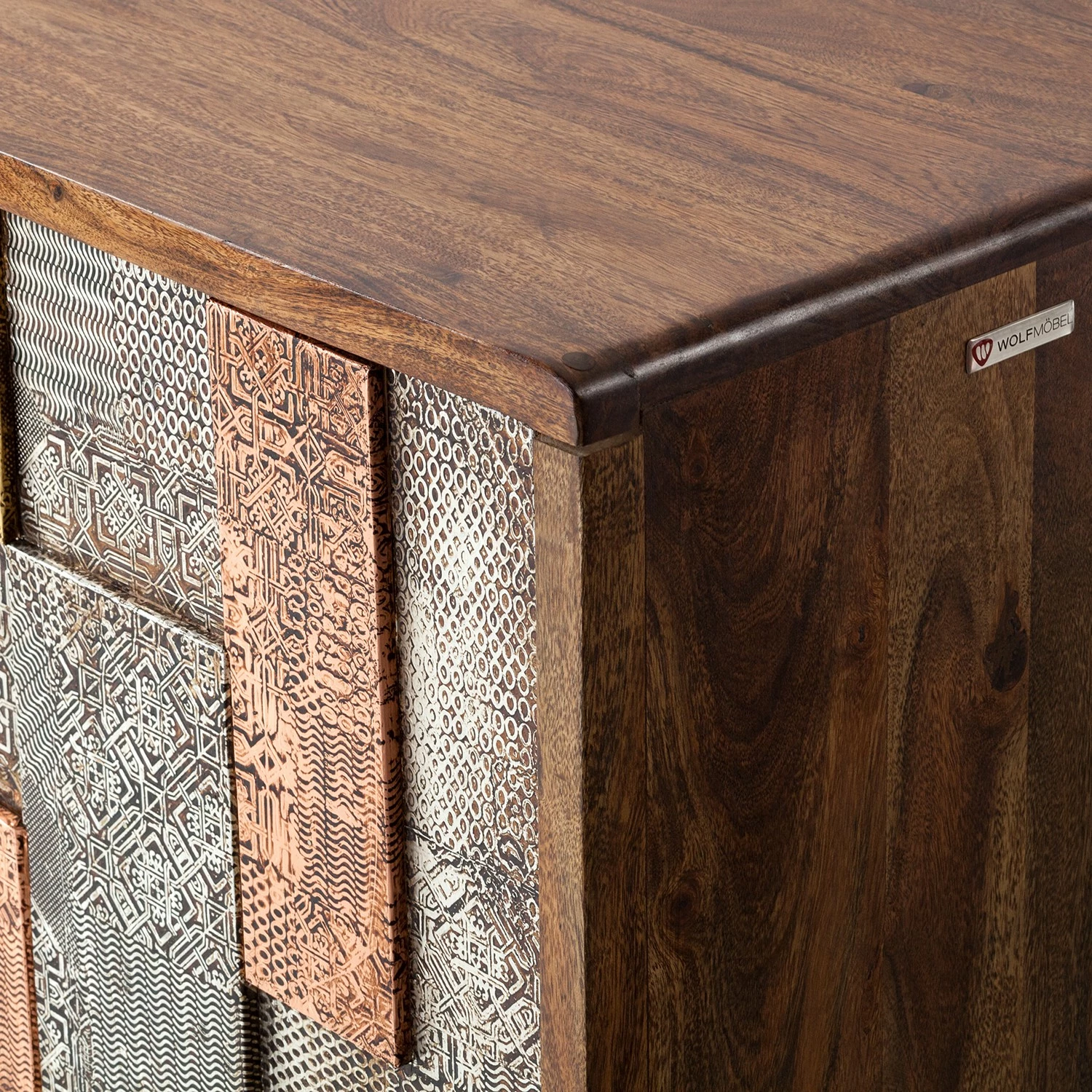 Wolf-Möbel Sideboard Orient - Akazie massiv / Metall - Mehrfarbig 12 Wolf-Möbel Sideboard Orient - Akazie massiv / Metall - Mehrfarbig – Bild 10