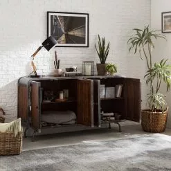 Ars manufacti Sideboard Wharton II - Akazie teilmassiv / Stahl -Büromöbel Verkaufsgeschäft 1000114890 200402 18281600105 MOOD DETAILS P000000001000114890 mood