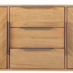 Ars manufacti Sideboard Dharai - Echtholzfurnier / Metall - Eiche / Silber -Büromöbel Verkaufsgeschäft 1000117155 180702 13320604 GALLERYIMAGES P000000001000117155