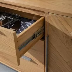 Ars manufacti Sideboard Dharai - Echtholzfurnier / Metall - Eiche / Silber -Büromöbel Verkaufsgeschäft 1000117155 180827 07154704 GALLERYIMAGES P000000001000117155