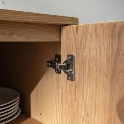 Ars manufacti Sideboard Dharai - Echtholzfurnier / Metall - Eiche / Silber -Büromöbel Verkaufsgeschäft 1000117155 180827 07154706 GALLERYIMAGES P000000001000117155