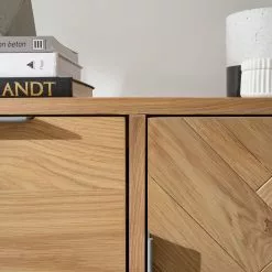 Ars manufacti Sideboard Dharai - Echtholzfurnier / Metall - Eiche / Silber -Büromöbel Verkaufsgeschäft 1000117155 180827 07154707 GALLERYIMAGES P000000001000117155