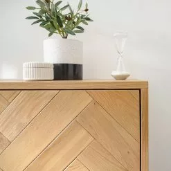 Ars manufacti Sideboard Dharai - Echtholzfurnier / Metall - Eiche / Silber -Büromöbel Verkaufsgeschäft 1000117155 180827 07154708 GALLERYIMAGES P000000001000117155