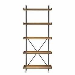 Ars manufacti Bücherregal Dharai I - Echtholzfurnier / Metall - Eiche / Silber -Büromöbel Verkaufsgeschäft 1000117164 180626 09565302 GALLERYIMAGES P000000001000117164