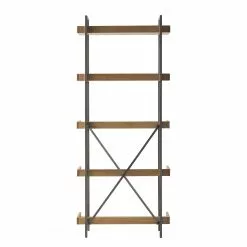 Ars manufacti Bücherregal Dharai I - Echtholzfurnier / Metall - Eiche / Silber -Büromöbel Verkaufsgeschäft 1000117164 180626 09565304 GALLERYIMAGES P000000001000117164