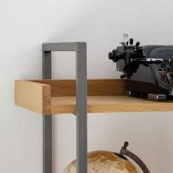 Ars manufacti Bücherregal Dharai I - Echtholzfurnier / Metall - Eiche / Silber -Büromöbel Verkaufsgeschäft 1000117164 180827 07154919 GALLERYIMAGES P000000001000117164