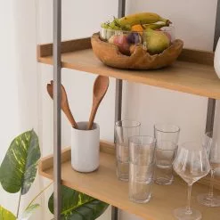 Ars manufacti Bücherregal Dharai II - Echtholzfurnier / Metall - Eiche / Silber -Büromöbel Verkaufsgeschäft 1000117167 180912 12435808 GALLERYIMAGES P000000001000117167