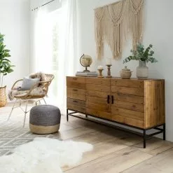 Ars manufacti Sideboard Grasby - Altholz Pinie / Metall - Pinie Dunkel / Schwarz -Büromöbel Verkaufsgeschäft 1000117185 180911 09581011 MOOD GALLERYIMAGES P000000001000117185 mood