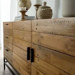 Ars manufacti Sideboard Grasby - Altholz Pinie / Metall - Pinie Dunkel / Schwarz -Büromöbel Verkaufsgeschäft 1000117185 180911 09581115 MOOD GALLERYIMAGES P000000001000117185 mood