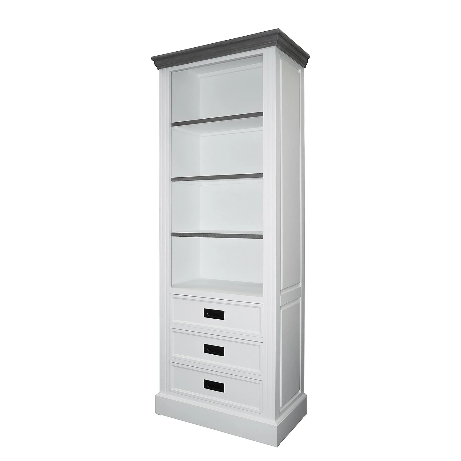 Maison Belfort Regal Nasinu - Paulownia teilmassiv - Weiß / Antik Grau 3 Maison Belfort Regal Nasinu - Paulownia teilmassiv - Weiß / Antik Grau