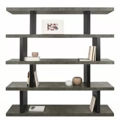 Temahome Regal Detroit - Beton Dekor / Schwarz - Höhe: 172 cm -Büromöbel Verkaufsgeschäft 1000119829 201016 13245400248 DETAILS P000000001000119829
