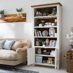 Maison Belfort Bücherregal Balignton I - Kiefer massiv - Weiß / Kiefer -Büromöbel Verkaufsgeschäft 1000123499 211116 12462000067 MOOD DETAILS P000000001000123499 mood