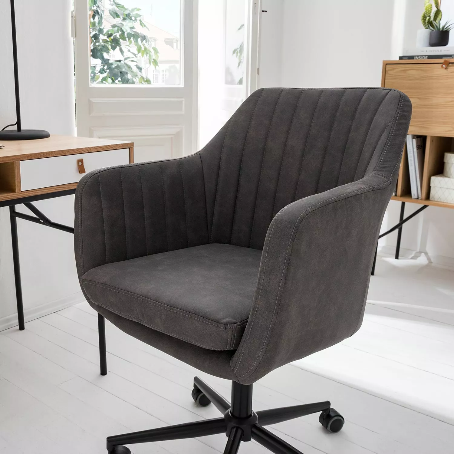 Mørteens Bürodrehstuhl Leedy - Kunstleder - Vintage Grau / Schwarz 11 Mørteens Bürodrehstuhl Leedy - Kunstleder - Vintage Grau / Schwarz – Bild 9